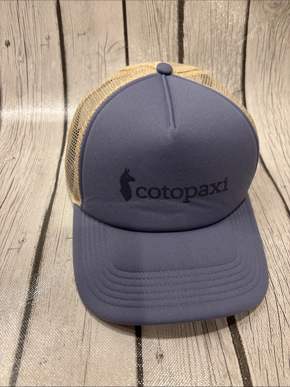 cotopaxi unisex blue front tan mesh trucker hat one size